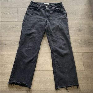 Abercrombie & Fitch Curve Love Baggy Low Rise Jeans 26 Charcoal Gray/Black